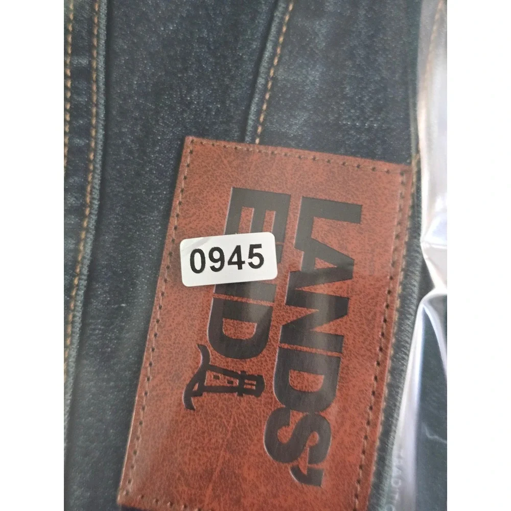 Lands End Mens Flannel Lined Straight Leg Jeans Dark Wash Indigo 30x30 1799238